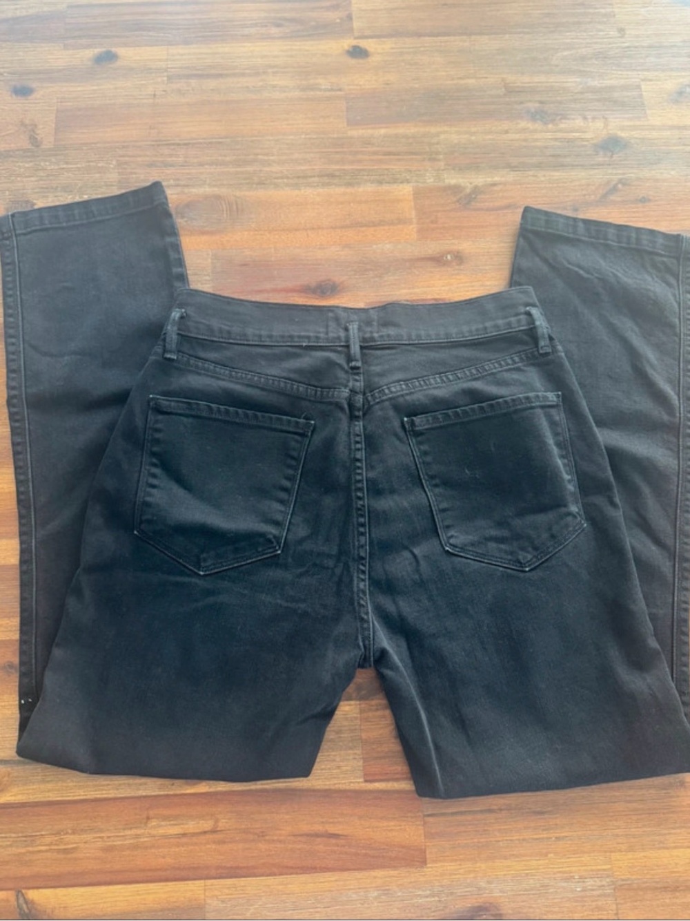 Frame Denim Black Straight-Leg Jeans - Picture 3 of 4